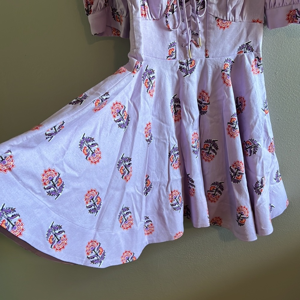 House of Harlow 1960 Linen A Line Dress - Picture 8 of 9